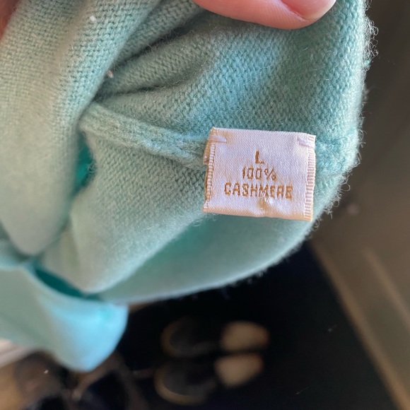 Mai - Teal Cashmere Cardigan - Large - Picture 3 of 4